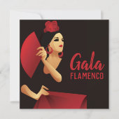 Spaans flamenco danser met ventilator zwart en roo kaart (Voorkant)