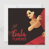 Spaans flamenco danser met ventilator zwart en roo kaart (Voorkant)