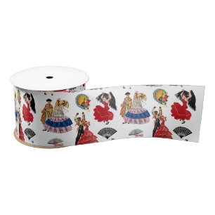 Spaans Flamenco Danser vrouwen fans kunst Lint