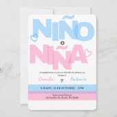 Spaans Geslacht Onthulling Uitnodiging Boho Roze o (Voorkant)