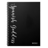 Spaans Godin Modern Custom Gepersonaliseerd Tijdsc Notitieboek (Voorkant)