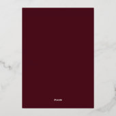 Spaans Goud bordeaux rood elegant script doop Folie Uitnodiging (Achterkant)