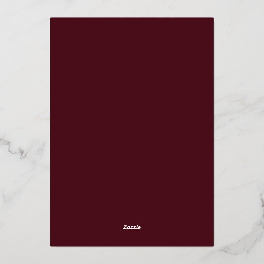 Spaans Goud bordeaux rood elegant script doop Folie Uitnodiging (Achterkant)