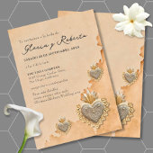 Spaans, Gouden Milagros Hart Mexicaanse bruiloft Kaart