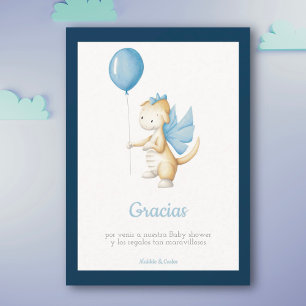 Spaans Gracias Dragon Baby shower Bedankkaart