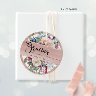 Spaans, Gracias Roos Gold Quinceañera Favor Tags Bedankjes Labels