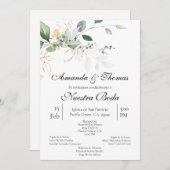 Spaans groen bruiloft uitnodiging (Voorkant / Achterkant)