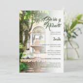 Spaans, hacienda & witte duiven Mexicaanse bruilof Kaart (Staand voorkant)