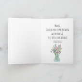 Spaans Happy Moederdag Roze Bouquet Kaart (Binnen)