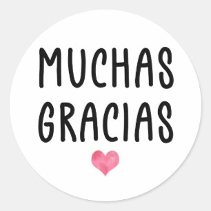 Spaans Heel erg bedankt Gracias Ronde Sticker