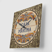 Spaans Huis Sign (aanpasbare tekst) Klok (Hoek)