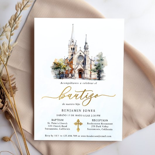 Spaans Invitacion de Bautizo Waterverf Kaart
