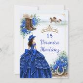 Spaans Koninklijk Blauw Bloemstuk Charra Prinses 1 Kaart (Achterkant)