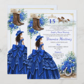 Spaans Koninklijk Blauw Bloemstuk Charra Prinses 1 Kaart (Voorkant / Achterkant)