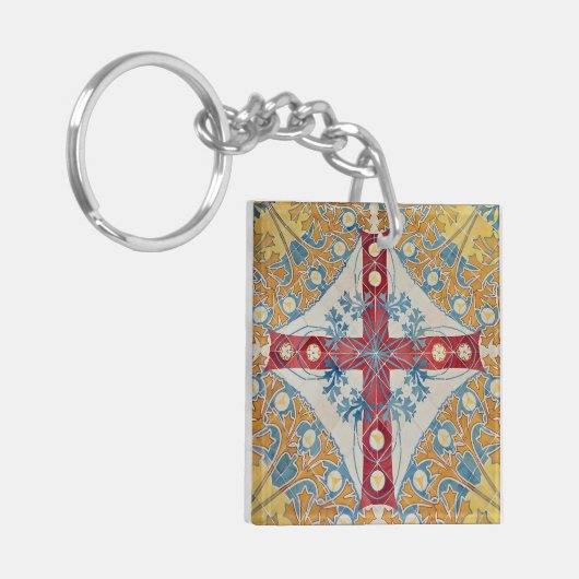 Spaans Kruis Tegels Sleutelhanger (Voorkant Links)