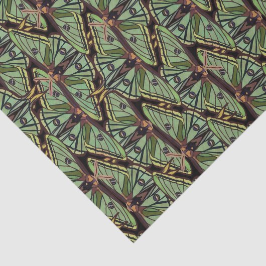 Spaans luna Moth Pattern Tissuepapier (Detail)