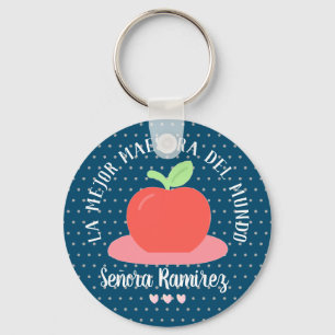 Spaans Maestra Happy Teacher Day Cute Apple Sleutelhanger