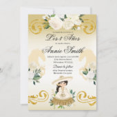 Spaans Mexicaans 3 jaar Gouden Charra Meisje Kaart (Voorkant)