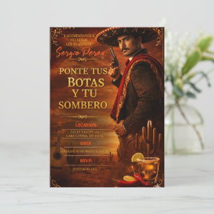 Spaans Mexicaanse Cowboy Volwassen Man Verjaardags Kaart