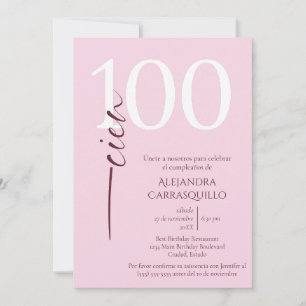 Spaans Minimalistisch Vrouwelijk Roze 100ste Verja Kaart