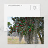 Spaans Moss en American Holly Briefkaart (Voorkant / Achterkant)