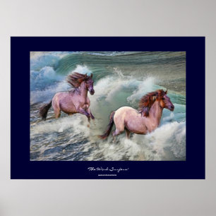 Spaans mosterangpaard en doorsnee Surf Poster