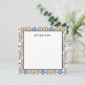 Spaans Navy Yellow Tegel Mediterranean Bucket VF Kaart (Staand voorkant)