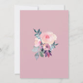 Spaans Nuestra Boda flores pintadas rosada morada Kaart (Achterkant)