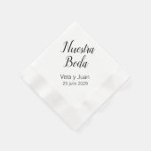 Spaans Nuestra Boda Personalized Wedding Napkins Servet (Hoek)