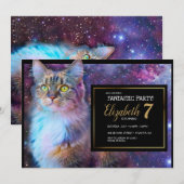 Spaans Paarse Kat Feest Uitnodiging (Voorkant / Achterkant)