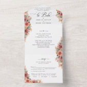 Spaans, Pampas Grass Blush Wedding Tear Off RSVP All In One Uitnodiging (Binnen)