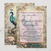 Spaans  pauw Fancy 50ste verjaardag Kaart (Voorkant / Achterkant)