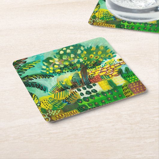 Spaans platteland vierkante kartonnen onderzetter (Schuin)