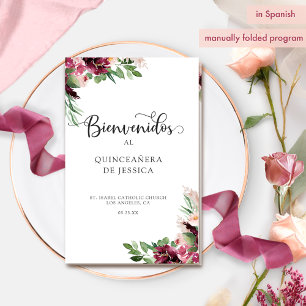 Spaans programma Elegant Burgundy Quinceañera
