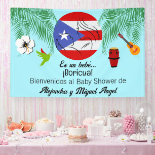 Spaans Puerto Ricaans Boricua Blauwe Jongen Baby S Spandoek