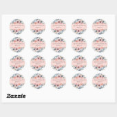 Spaans, Quinceañera, Bloem Stempel/Zegel Favor Ronde Sticker (Vel)