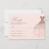 Spaans Quinceañera Mis Quince Pink Rose RSVP (Voorkant)