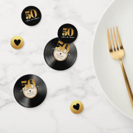 Spaans Retro Vinyl Record 50ste Jubileum Confetti