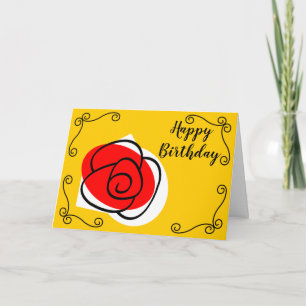 Spaans Roos Corners Birthday-landschap Kaart