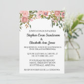 Spaans Roos Rosa Blush Waterverf Kaart (Staand voorkant)