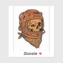 Spaans Ruiter Schedelsticker — Biker Astronaut Sti