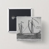Spaans schip" vierkante button 5,1 cm (Voorkant /achterkant)