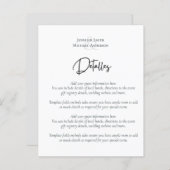 Spaans Script Wedding Detalles Sjabloon Enclosure (Voorkant / Achterkant)