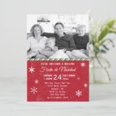 Spaans Snowflakes Red Fotokerstfeest Kaart (Staand voorkant)