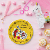 Spaans Souvenirs Border Verjaardagspapier bord (Feest)