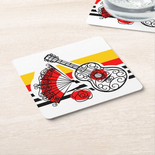 Spaans Souvenirs Classic Stripe onderzetter vierka (Schuin)