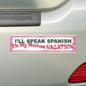 Spaans spreken in Mexico bumpersticker (Op auto)