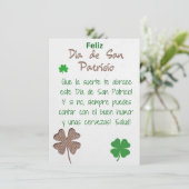Spaans - St Patricks Dag Kaart (Staand voorkant)