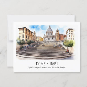 Spaans stappen waterverf Rome Italië curio keepsak Briefkaart