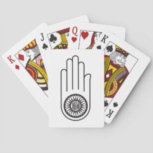 Spaans symbool van Ahimsa (hand van geweldloosheid Pokerkaarten